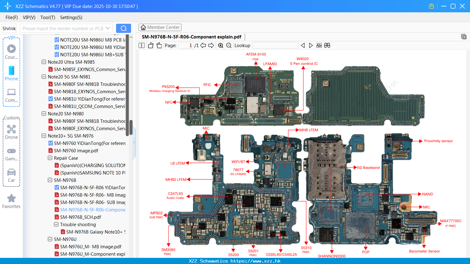 Samsung SM-N976B-N-5F-R06-Component Explain